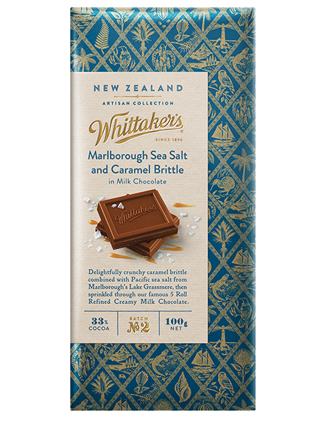 Whittaker's Marlborough Sea Salt and Caramel Brittle in Milk Chocolate 100g