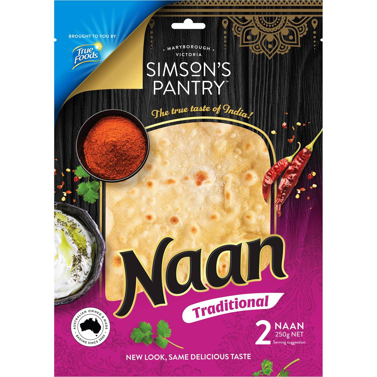 Simson's Pantry Naan Traditional 2 Naan 250g