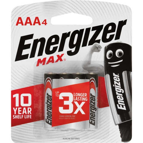 Energizer Max AAA Battery 4 Pack