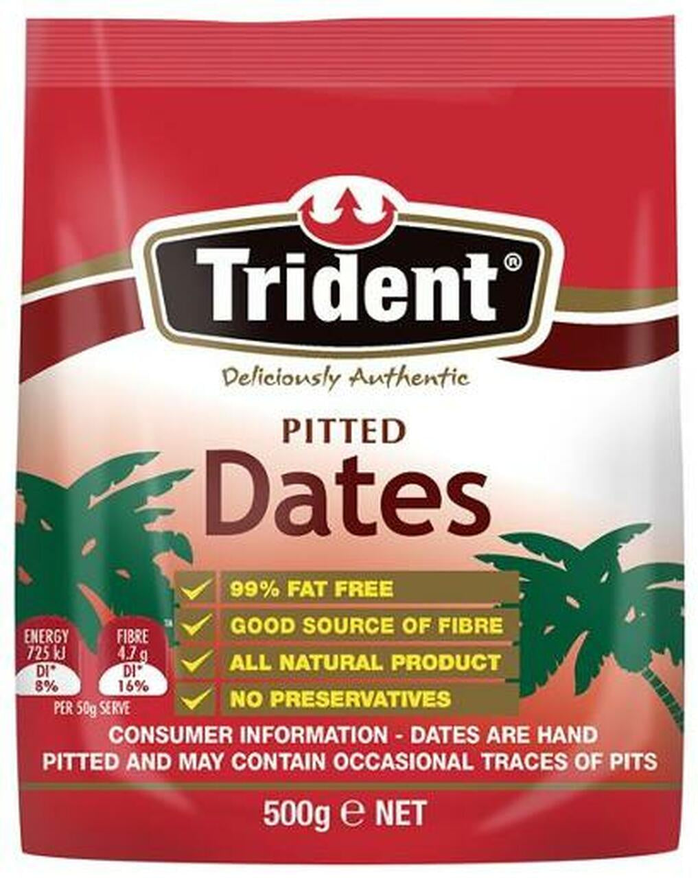 Trident Pitted Dates 500g