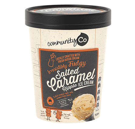 Community Co Salted Caramel Ripple Ice Cream 1L