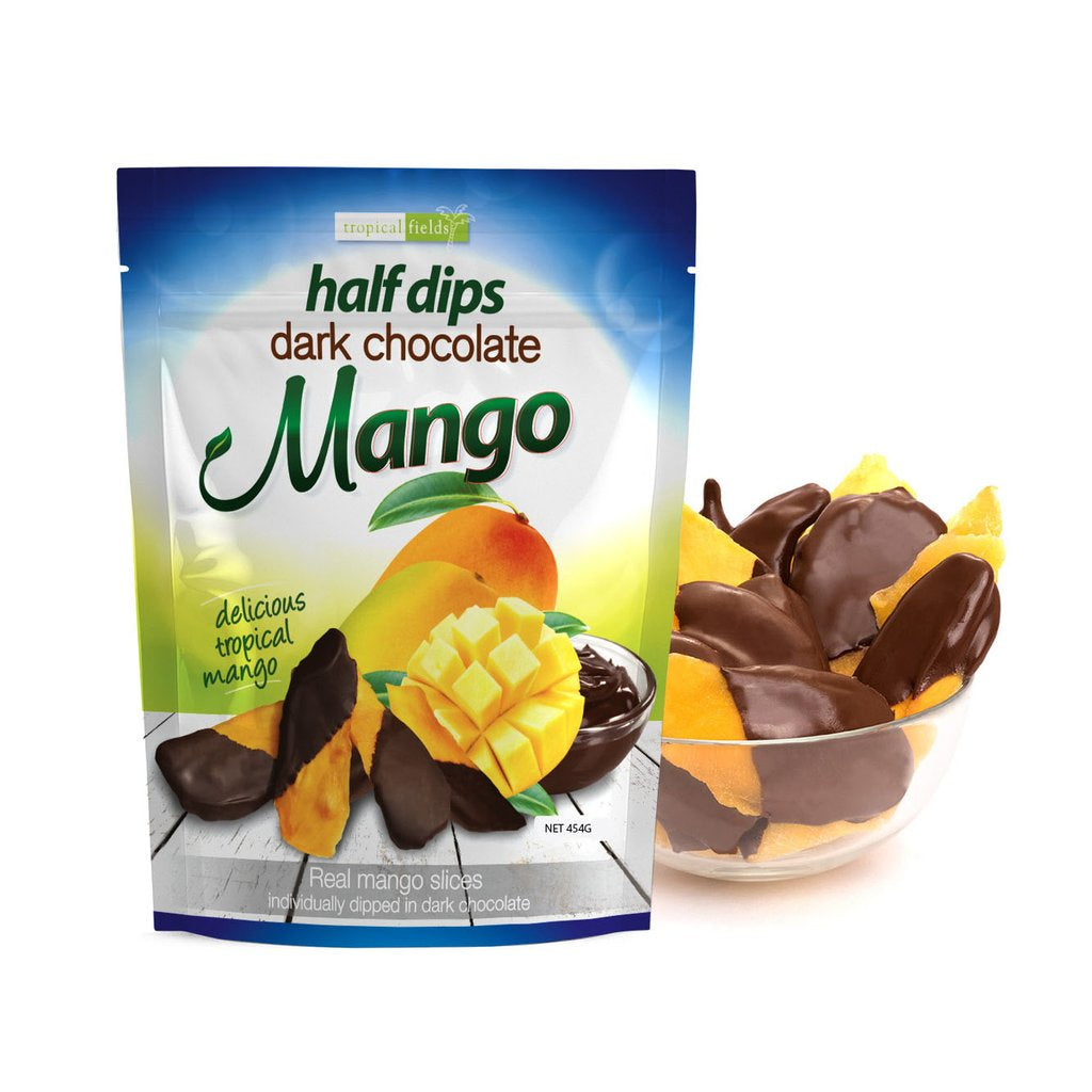 Tropical Fields Half Dips Dark Chocolate Mango 454g