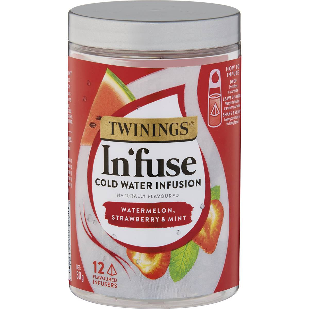 Twinings In'fuse Cold Water Infusion Watermelon, Strawberry and Mint 12 pack