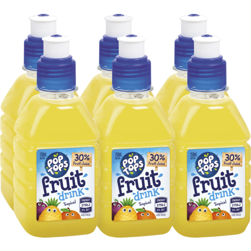 Pop Tops Fruit Drink Tropical 6 pack