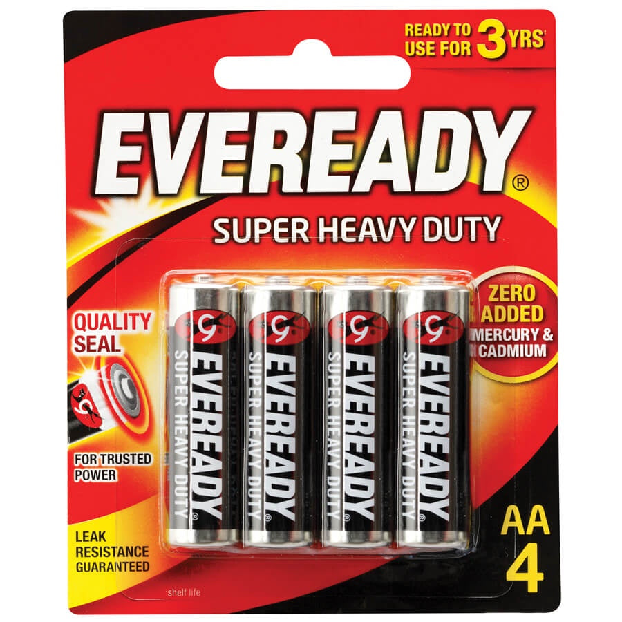 Eveready Super Heavy Duty Battery AA 4 pack