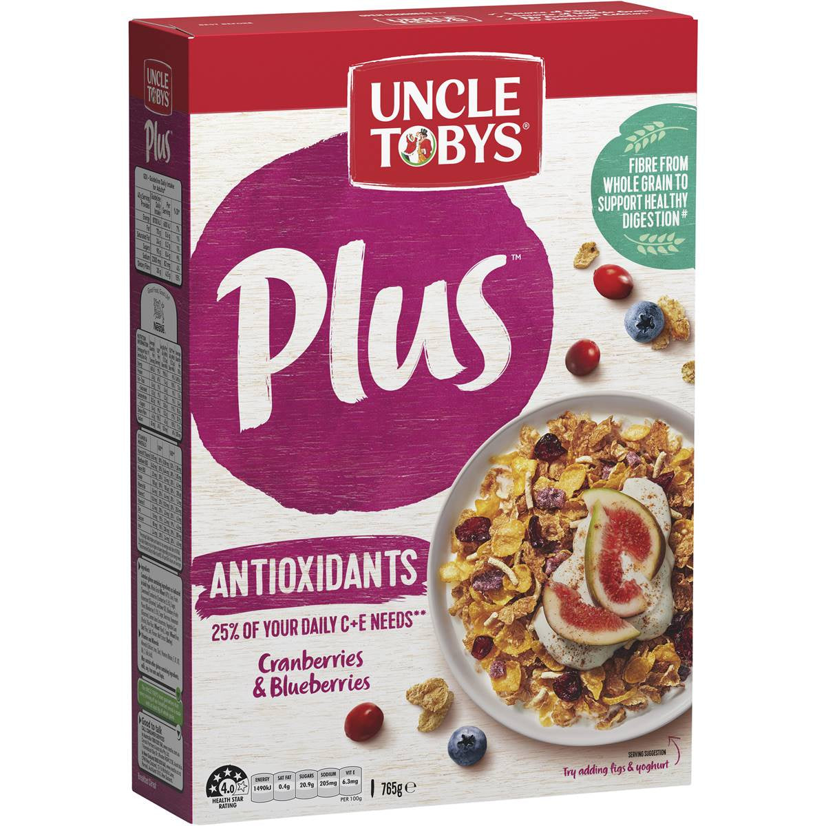 Uncle Tobys Plus Cranberries and Blueberries 765g