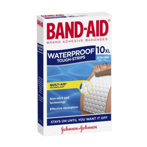 Band-Aid Waterproof XL Tough Strips 10 pack