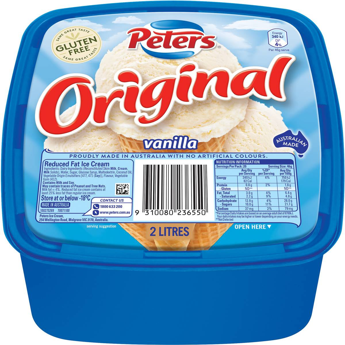 Peters Original Vanilla Ice Cream 2L