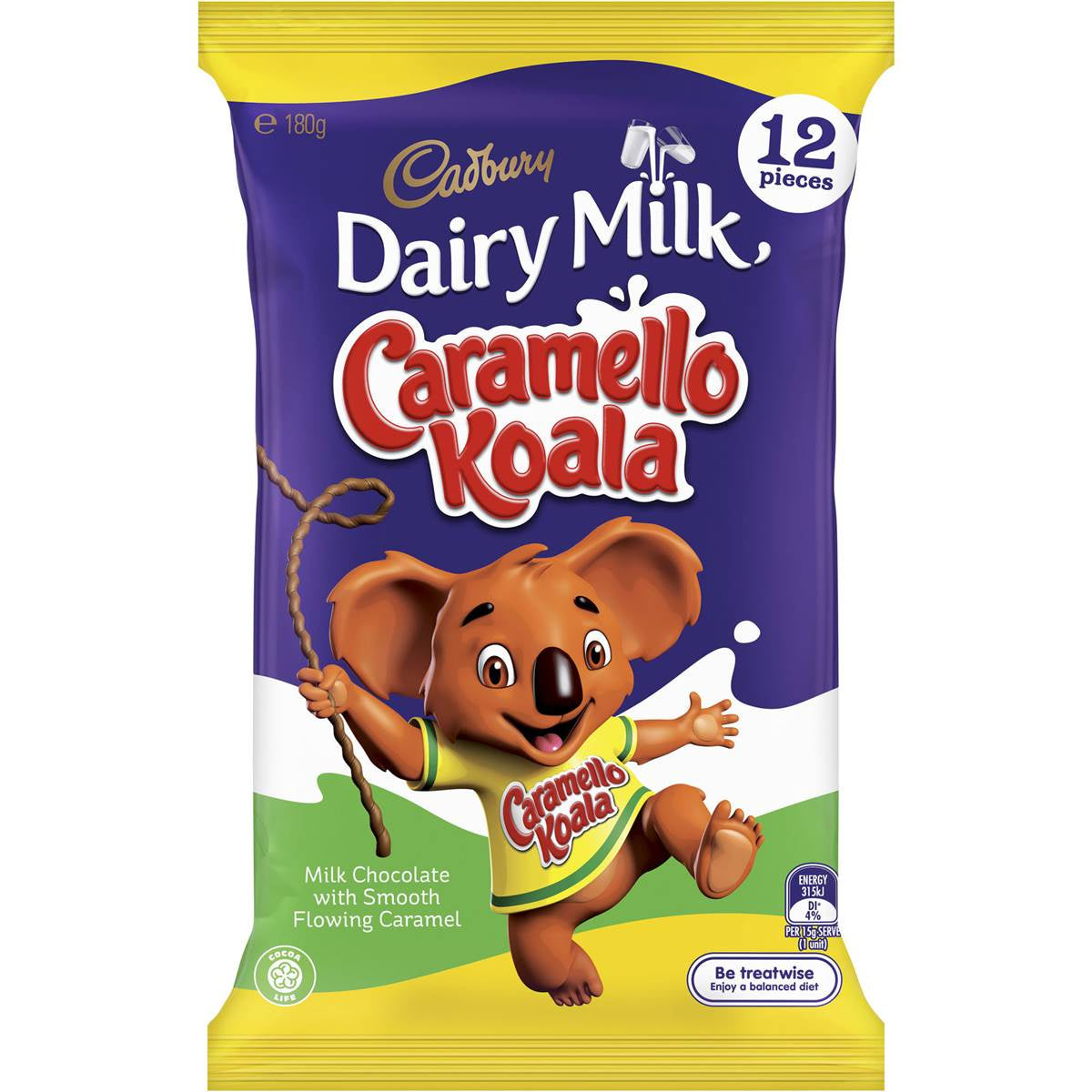 Cadbury Dairy Milk Caramello Koala 180g 12 pack