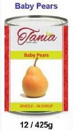 Tania Whole Baby Pears in Syrup 420g