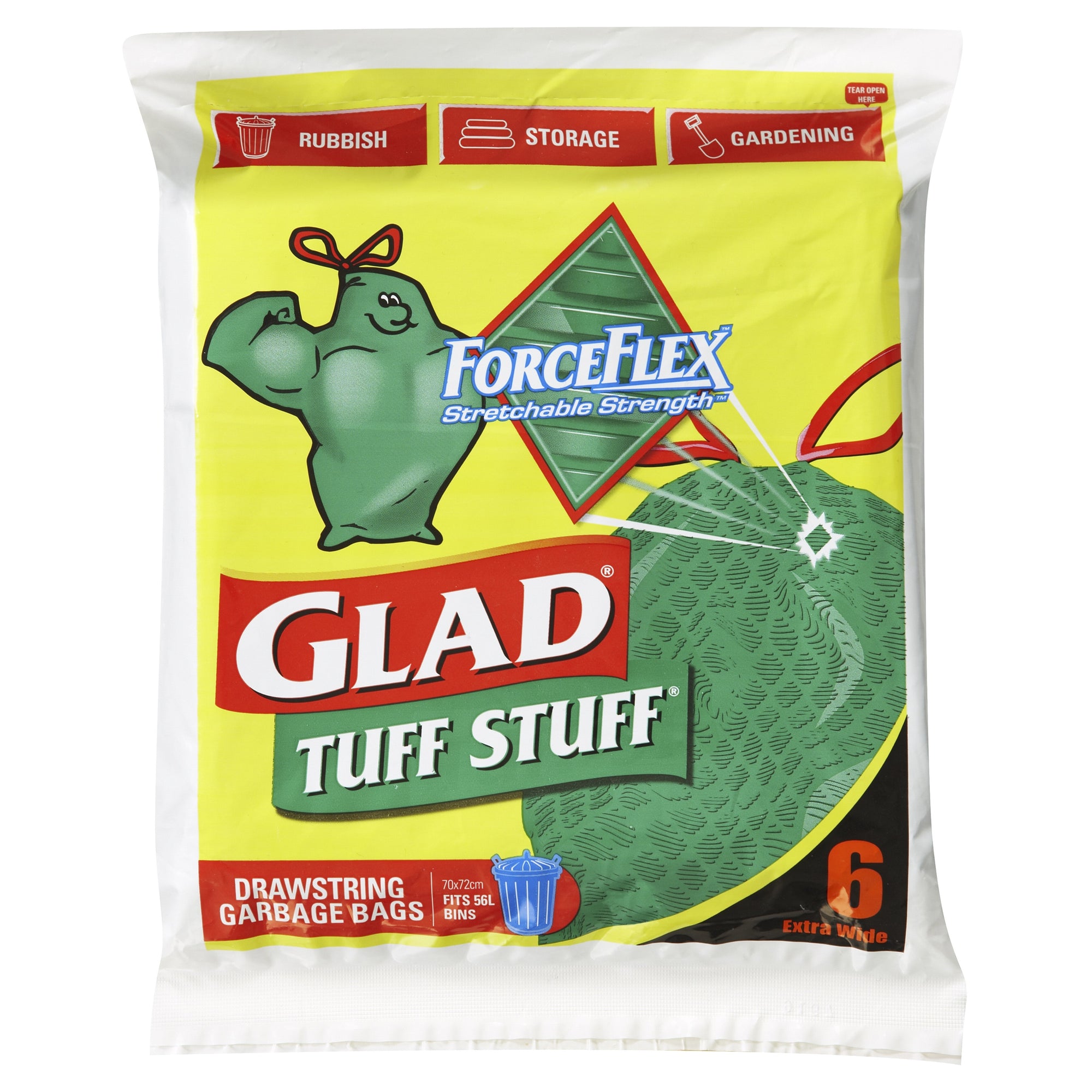 Glad Tuff Stuff ForceFlex Drawstring Garbage Bags