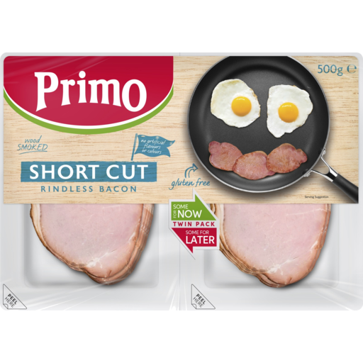 Primo Short Cut Rindless Bacon 500gm