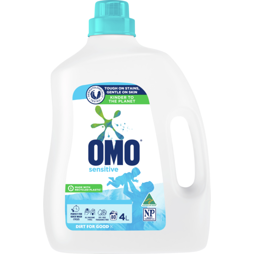 Omo Sensitive Liquid Detergent Front and Top Loader 4L