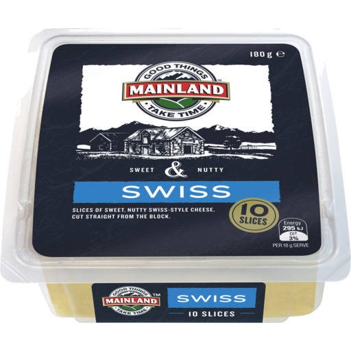 Mainland Swiss Cheese Slices 180g