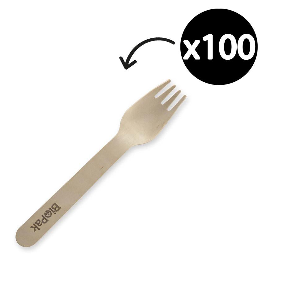 Biopak Wooden Forks Uncoated 100pack