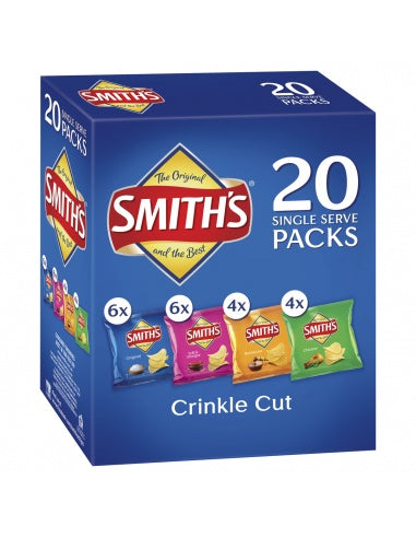 Smith's Classic Crinkle Variety Chips 20pk 380g