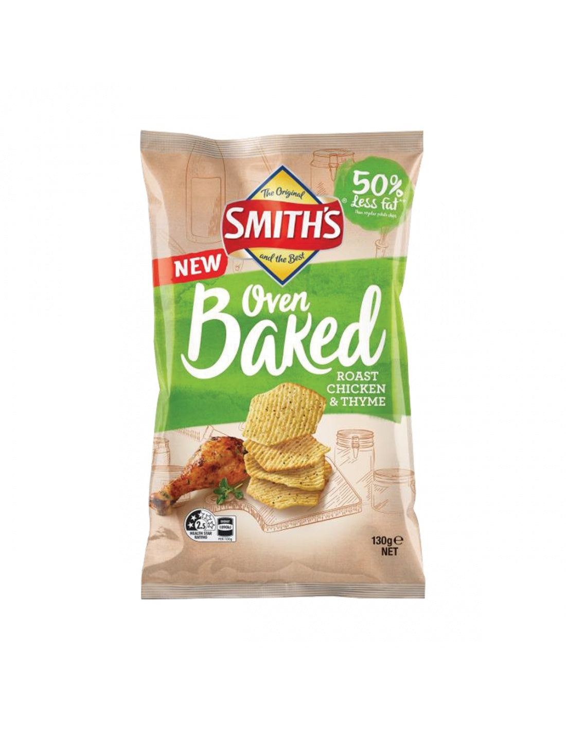 Smith's Oven Baked Chicken Chips 130g