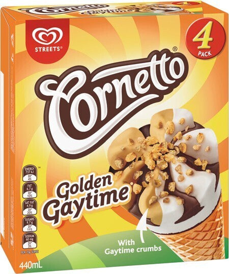 Streets Cornetto Golden Gaytime 4 pack