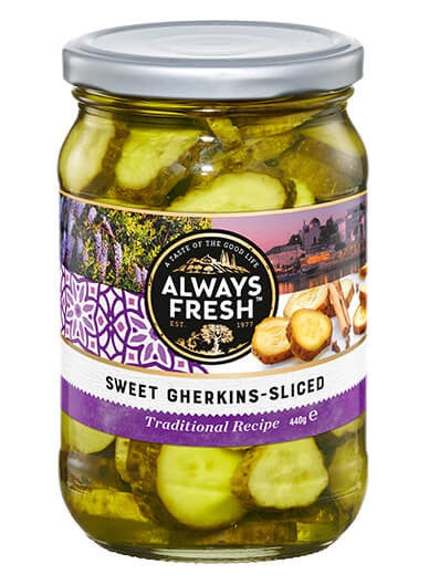 Always Fresh Sweet Gherkins - Sliced 440g