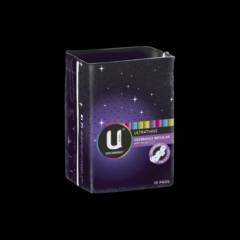 U by Kotex Ultrathins Overnight Regulars with Wings 10 pack