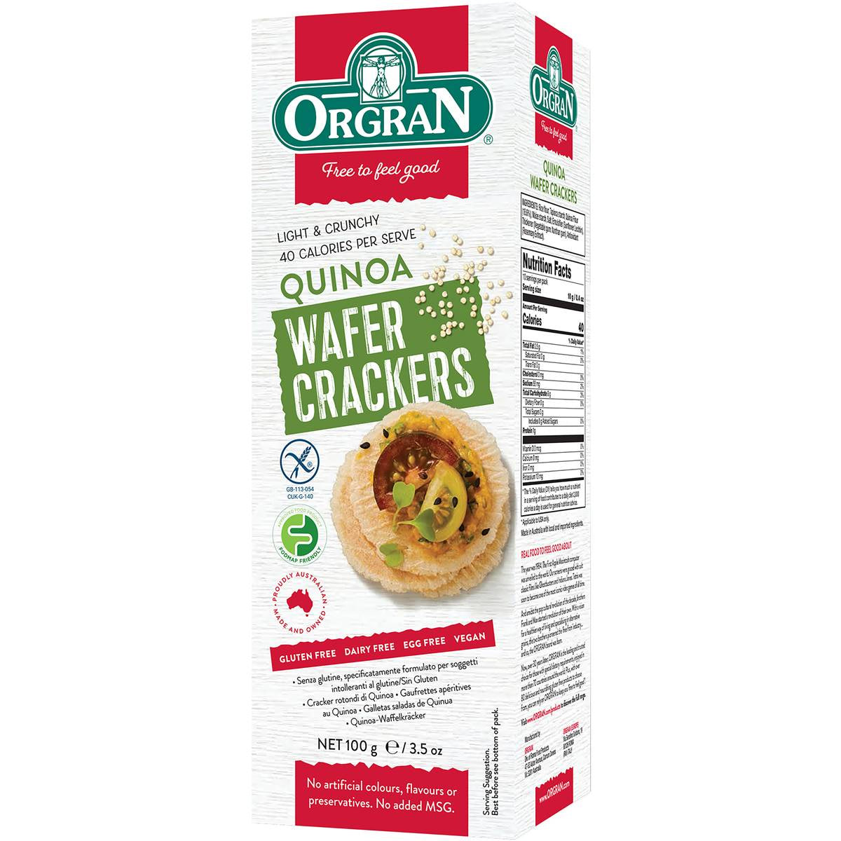 Orgran Quinoa wafer Crackers 100g